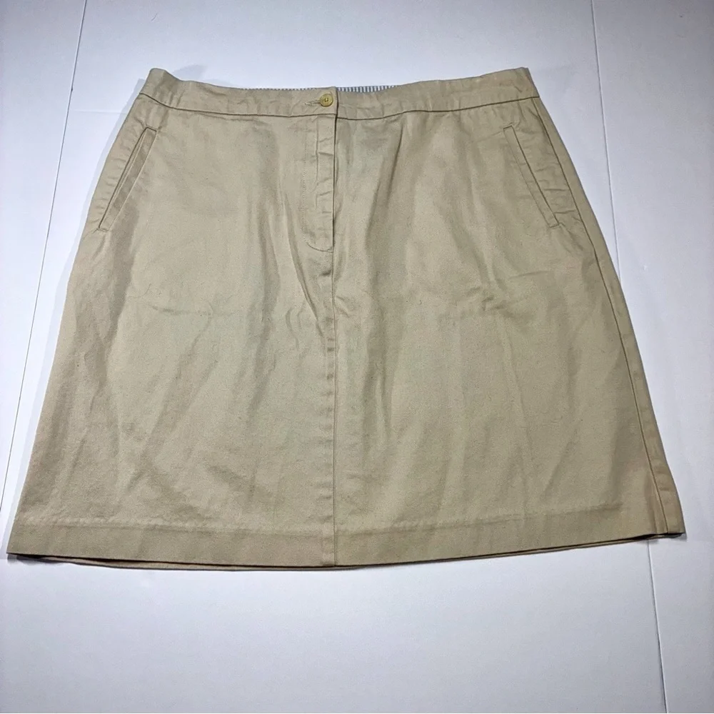 Tommy Hilfiger Women's Beige Khaki Chino Straight Skirt 16 hiking golf